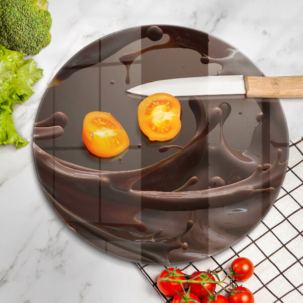 Üveg vágódeszka Folyékony csokoládé