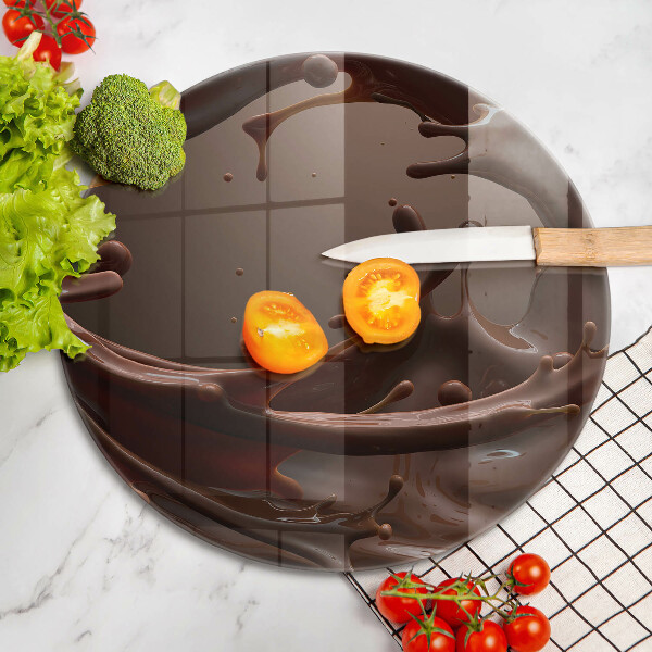 Üveg vágódeszka Folyékony csokoládé