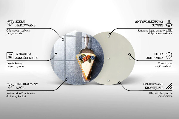 Üveg vágódeszka Szelet torta