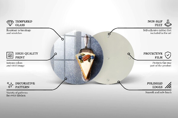 Üveg vágódeszka Szelet torta