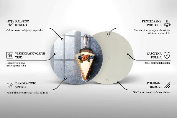 Üveg vágódeszka Szelet torta