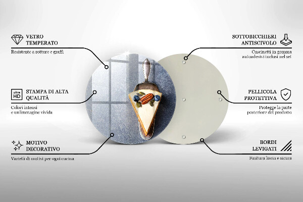Üveg vágódeszka Szelet torta