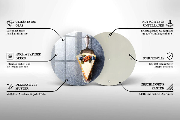 Üveg vágódeszka Szelet torta