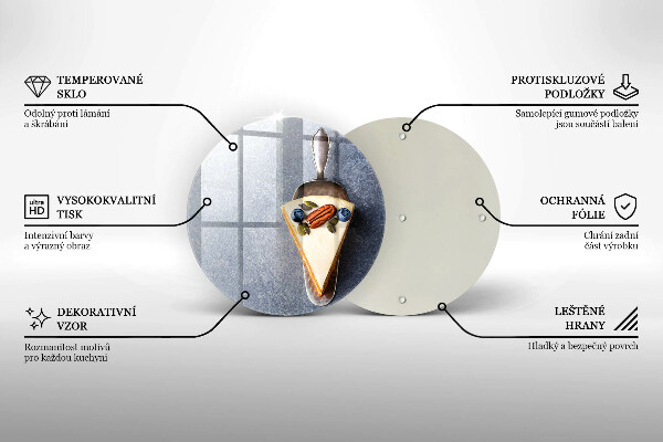 Üveg vágódeszka Szelet torta