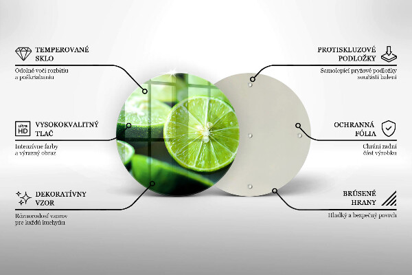 Üveg vágódeszka Lime citrus