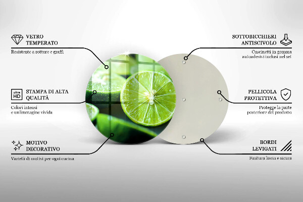Üveg vágódeszka Lime citrus