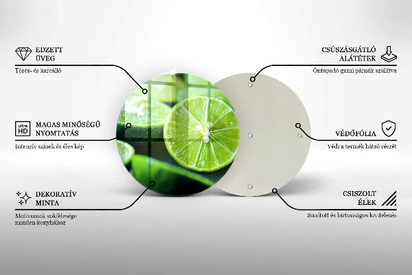Üveg vágódeszka Lime citrus