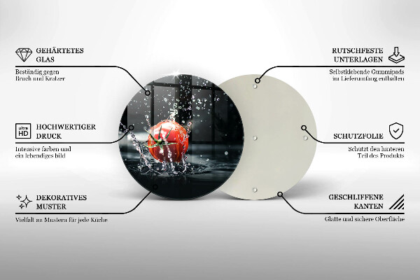 Üveg vágódeszka Paradicsom vízben