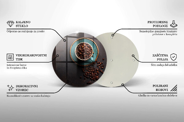 Üveg vágódeszka Egy csésze kávébab