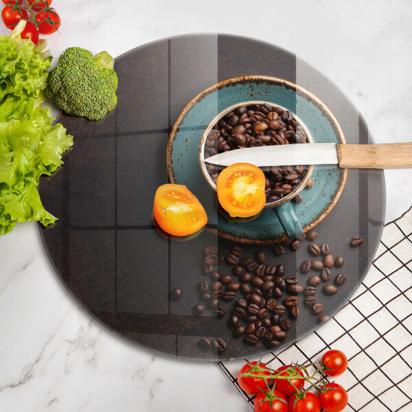 Üveg vágódeszka Egy csésze kávébab