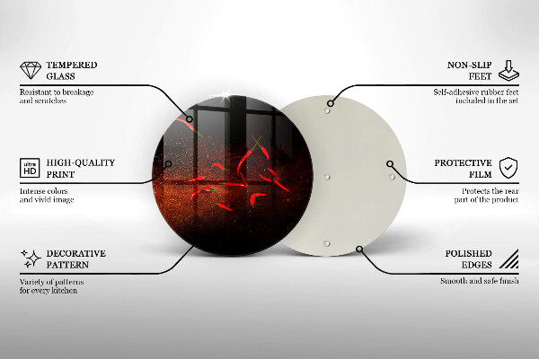 Üveg vágódeszka Csípős chili paprika