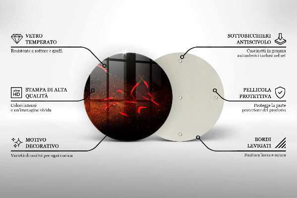 Üveg vágódeszka Csípős chili paprika