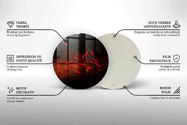 Üveg vágódeszka Csípős chili paprika