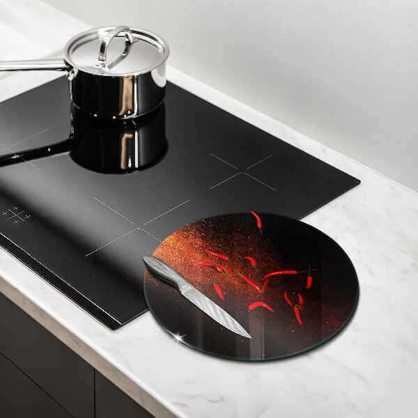 Üveg vágódeszka Csípős chili paprika