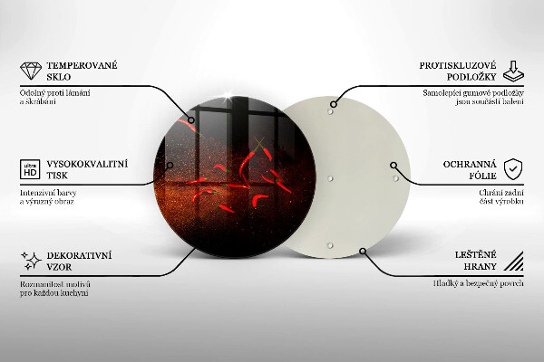 Üveg vágódeszka Csípős chili paprika