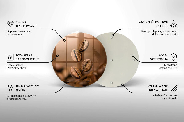 Üveg vágódeszka Kávébab