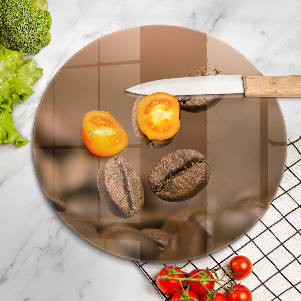 Üveg vágódeszka Kávébab