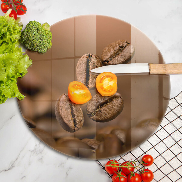 Üveg vágódeszka Kávébab