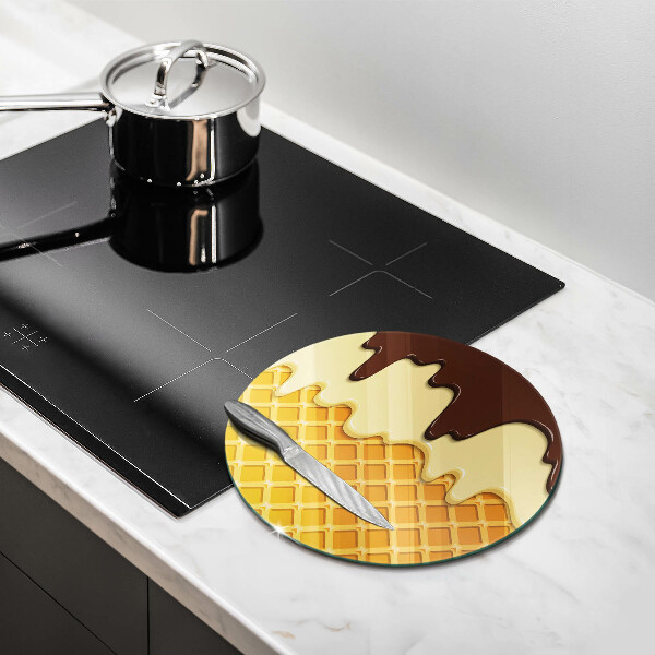 Üveg vágódeszka Fagylalt tölcsér illusztráció