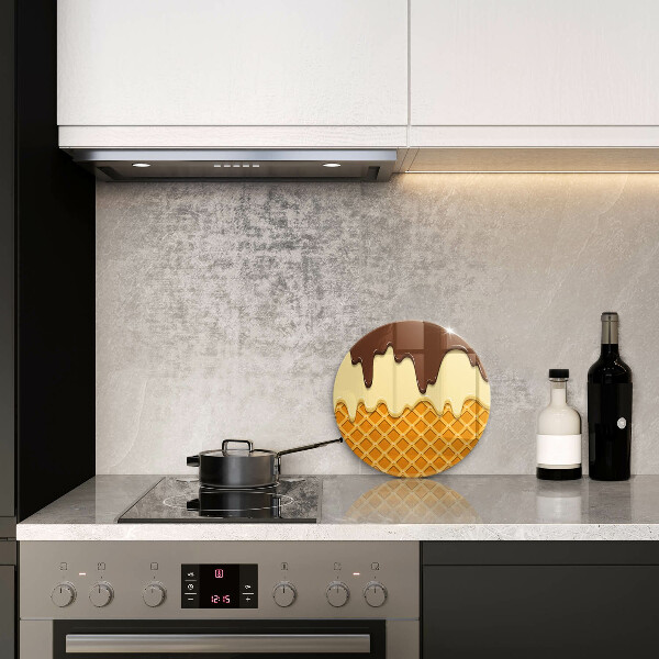 Üveg vágódeszka Fagylalt tölcsér illusztráció