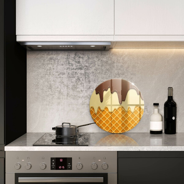 Üveg vágódeszka Fagylalt tölcsér illusztráció