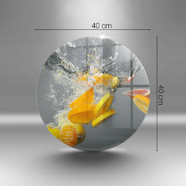 Üveg vágódeszka Citrom vízben