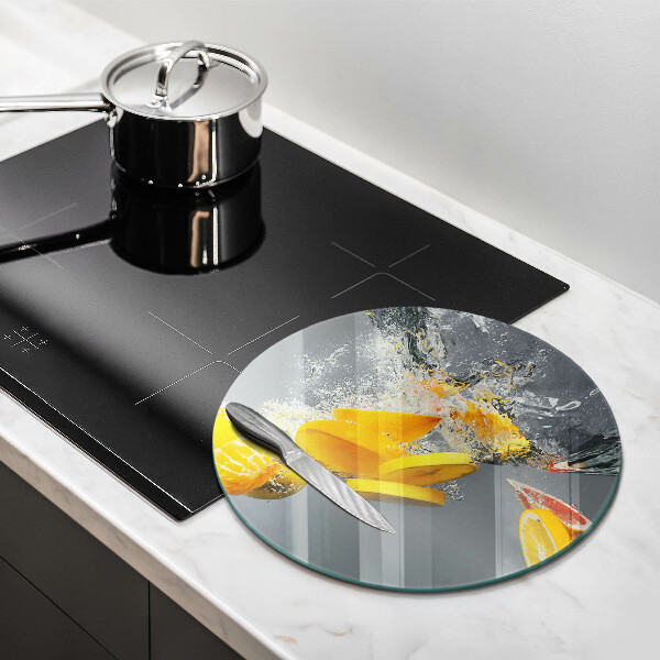 Üveg vágódeszka Citrom vízben