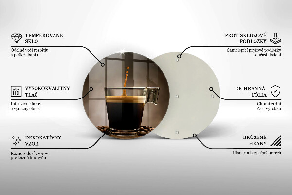 Üveg vágódeszka Üveg és kávébab