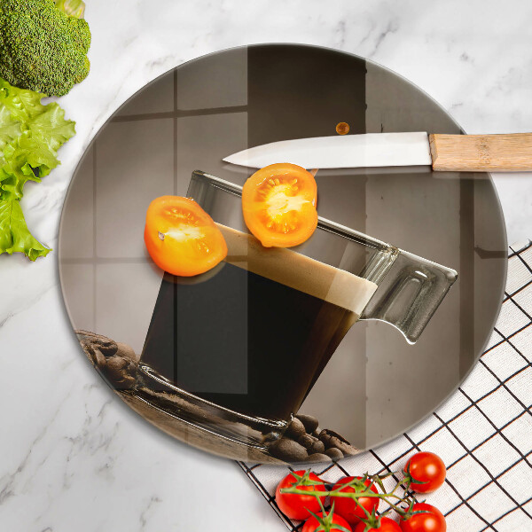 Üveg vágódeszka Üveg és kávébab