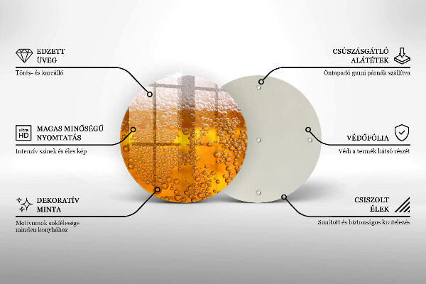 Üveg vágódeszka Igyál sörhabot