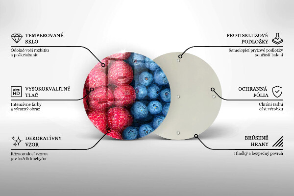 Üveg vágódeszka Málna és áfonya gyümölcsök