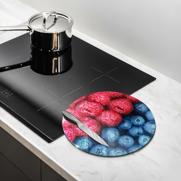 Üveg vágódeszka Málna és áfonya gyümölcsök