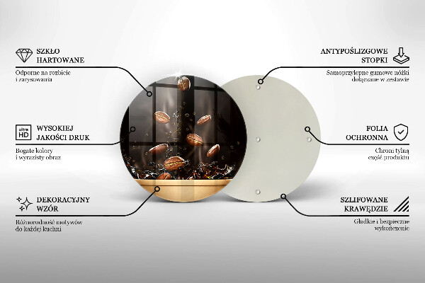 Üveg vágódeszka Forró kávébab