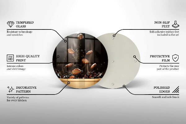 Üveg vágódeszka Forró kávébab