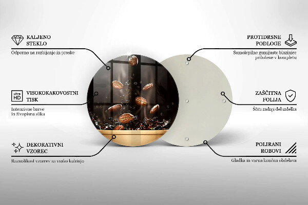 Üveg vágódeszka Forró kávébab