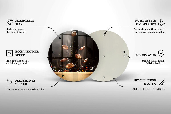 Üveg vágódeszka Forró kávébab