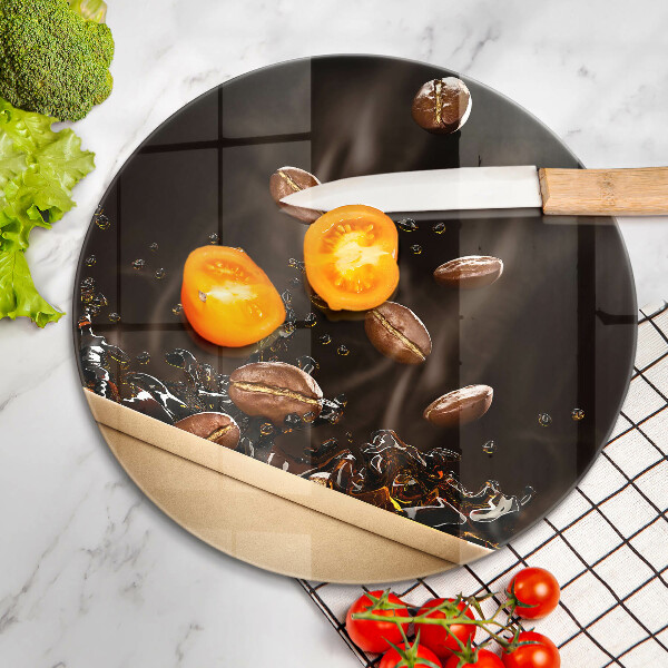 Üveg vágódeszka Forró kávébab