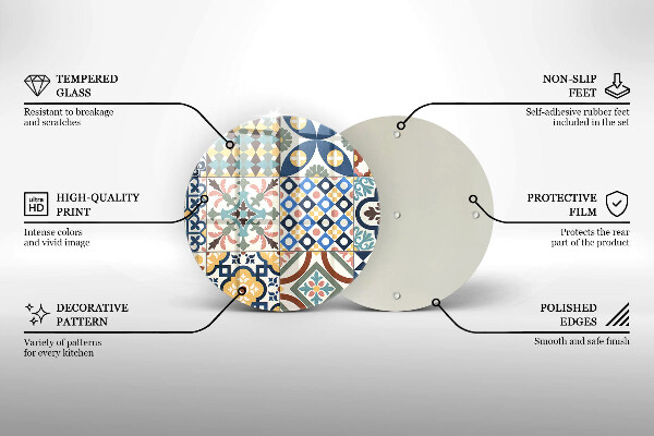 Üveg vágódeszka Dekoratív csempe