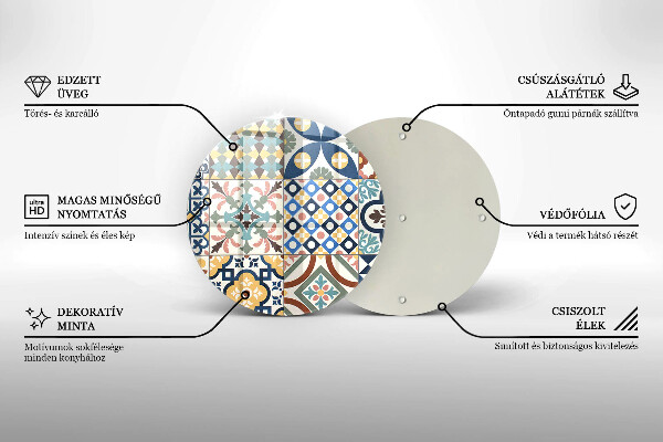 Üveg vágódeszka Dekoratív csempe