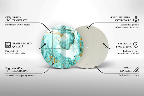 Üveg vágódeszka Kék absztrakció