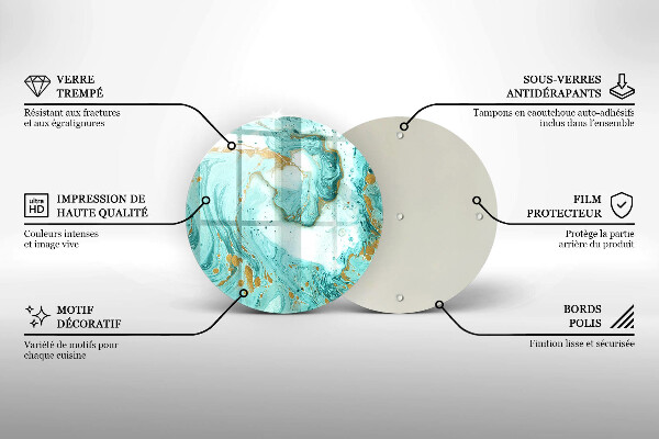 Üveg vágódeszka Kék absztrakció