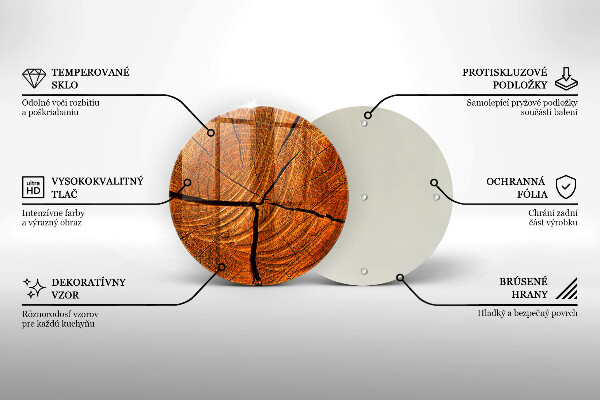 Üveg vágódeszka Fa törzsszerkezet