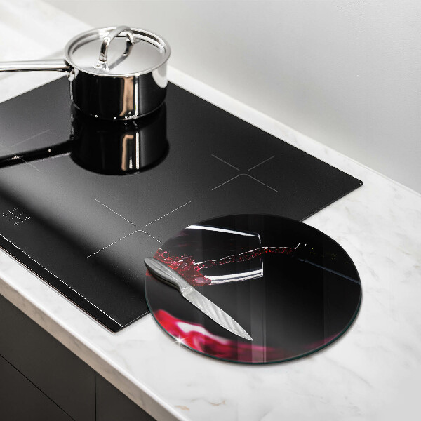 Üveg vágódeszka Egy pohár vörösbor