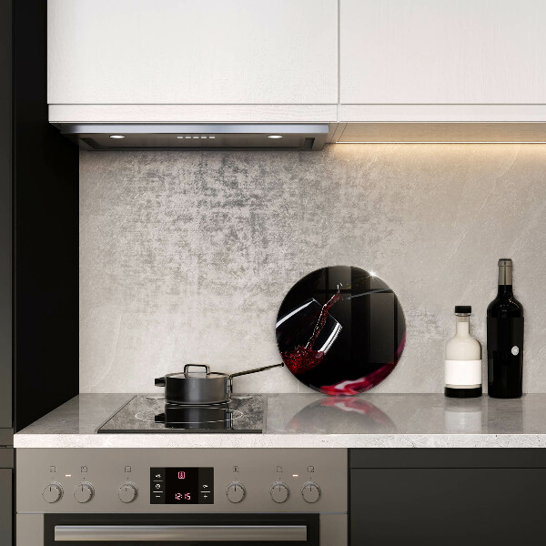 Üveg vágódeszka Egy pohár vörösbor