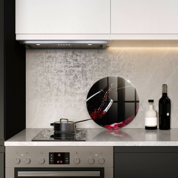 Üveg vágódeszka Egy pohár vörösbor