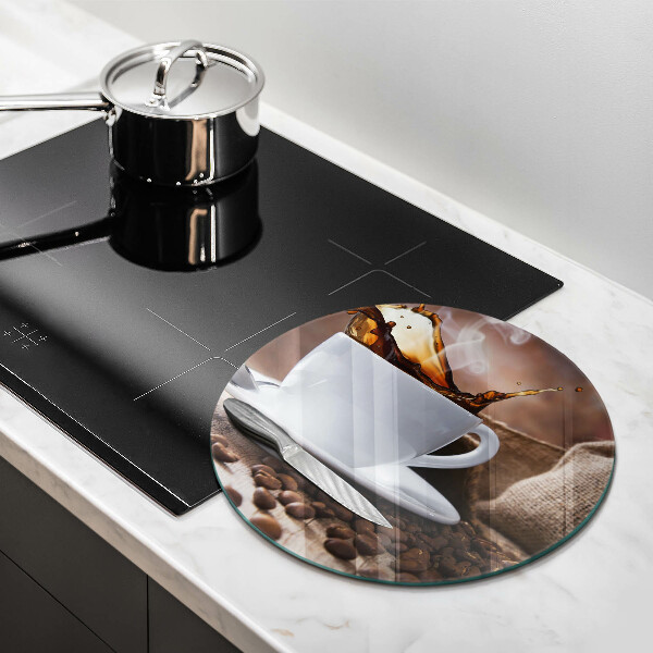 Üveg vágódeszka Csésze és kávébab