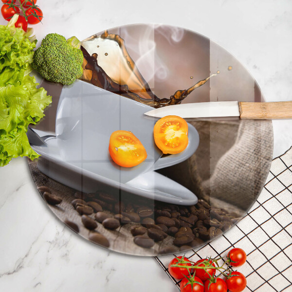 Üveg vágódeszka Csésze és kávébab