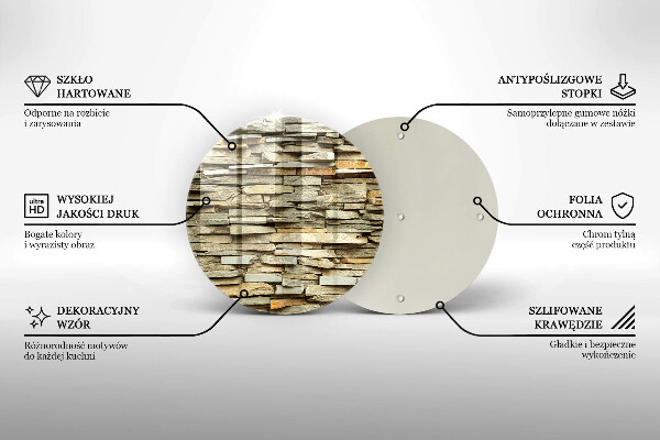 Üveg vágódeszka Díszítő kövek