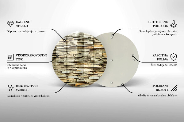 Üveg vágódeszka Díszítő kövek