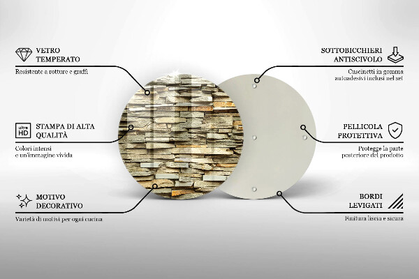 Üveg vágódeszka Díszítő kövek